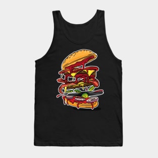 BBQ Hickory Bacon Double Cheese Burger with Vinyl Record Tank Top